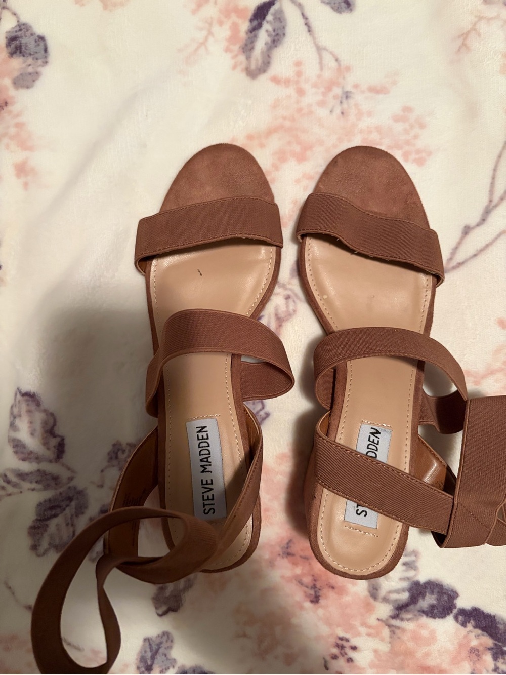 Steve Madden Tan Brown Strappy Block Heel Sandals